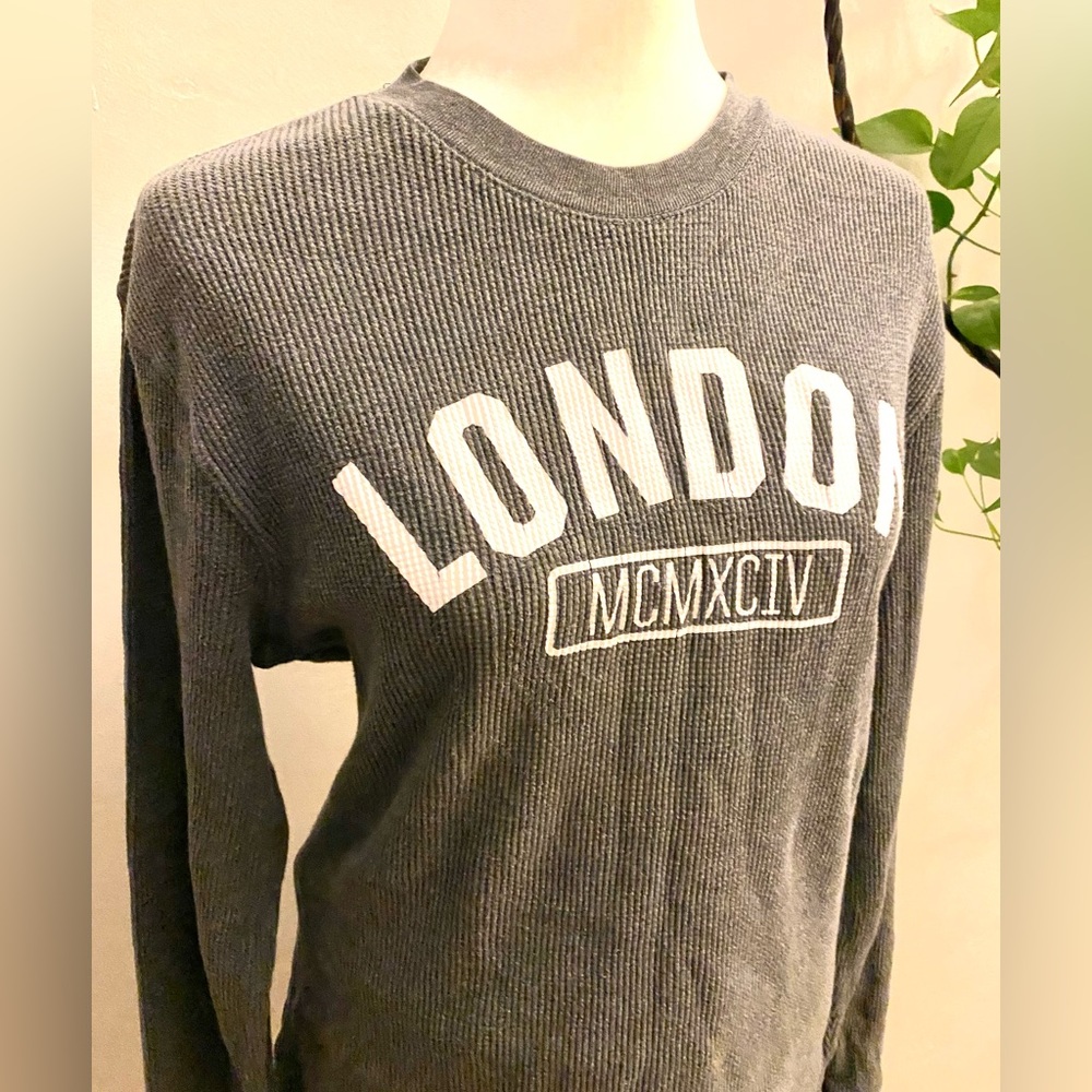 Old Navy Medium 100% Cotton Dark Grey Thermal